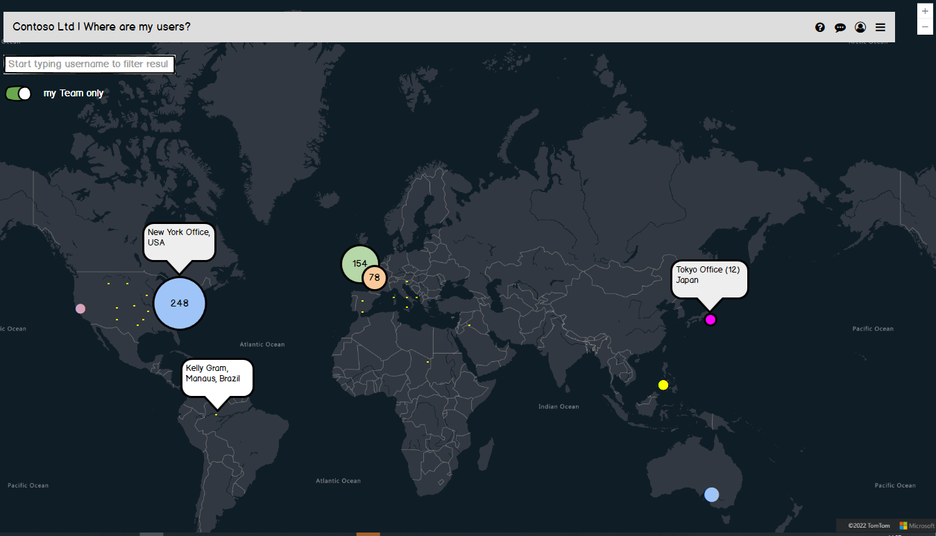 User locations across the globe
